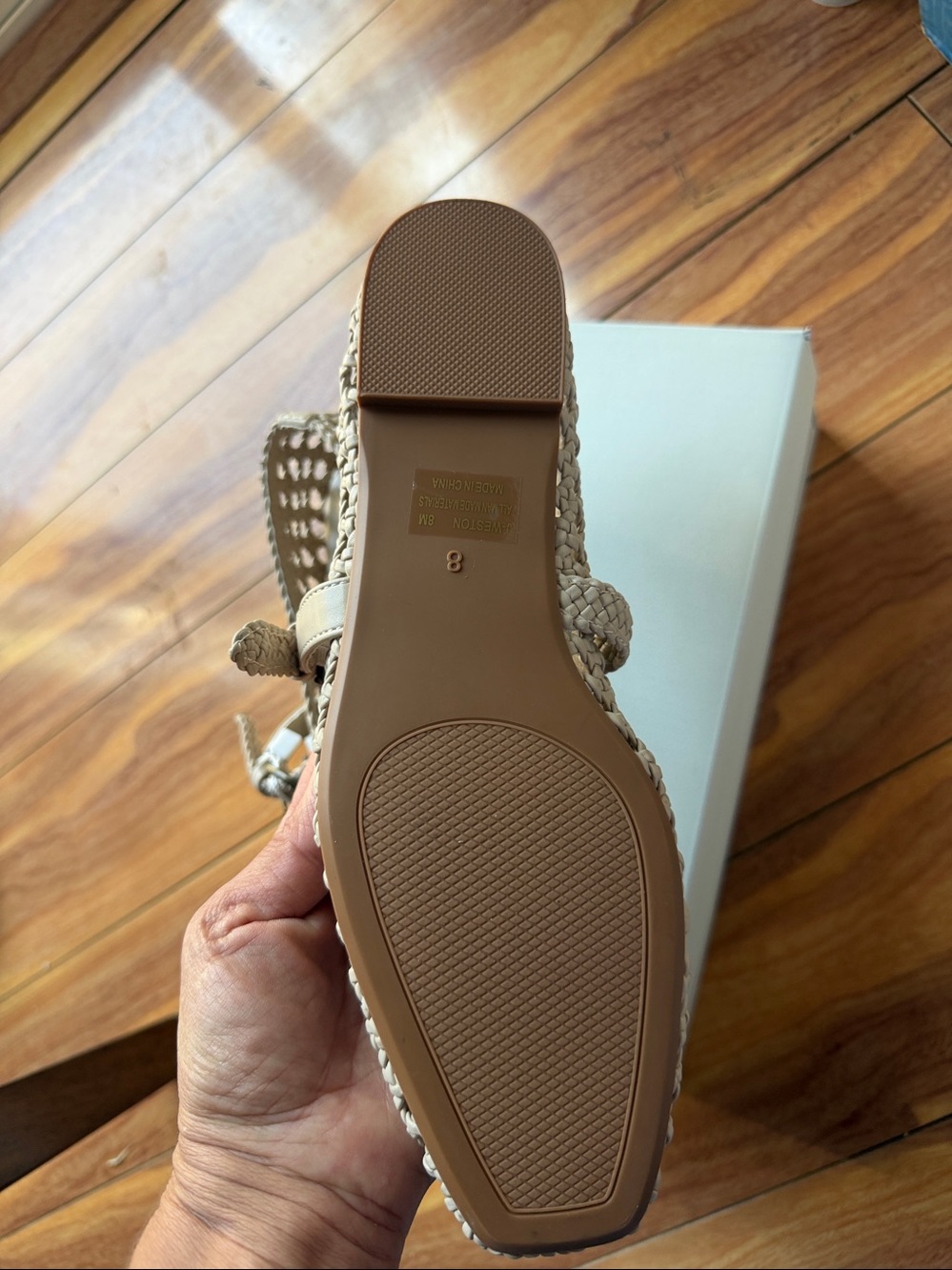 NWT Joie Woven Neutral Mary Jane Flats in Light Beige - Picture 5 of 6